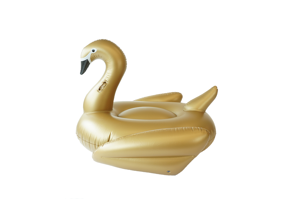 SunFloats Inflatable Gold Swan Pool Floats