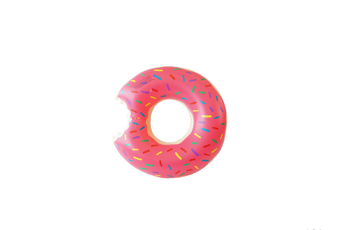 SunFloats Inflatable Strawberry Donut Ring Pool Floats